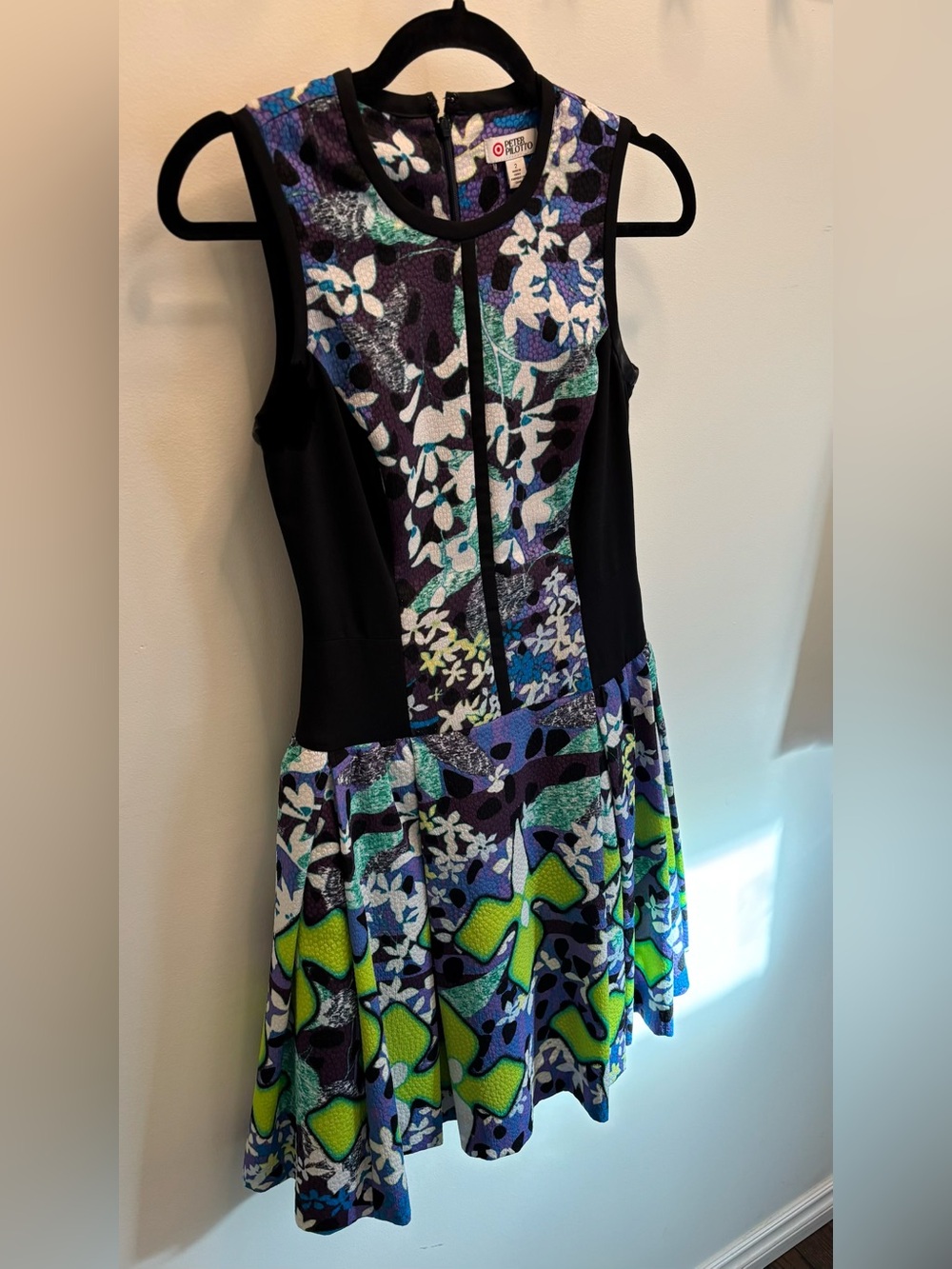 Peter Pilotto Purple Blue Floral Print Dress Top